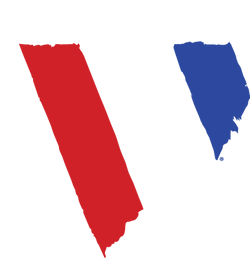 Woodbridge red white and blue logo